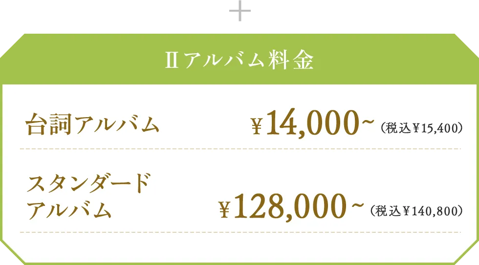 Ⅱアルバム料金